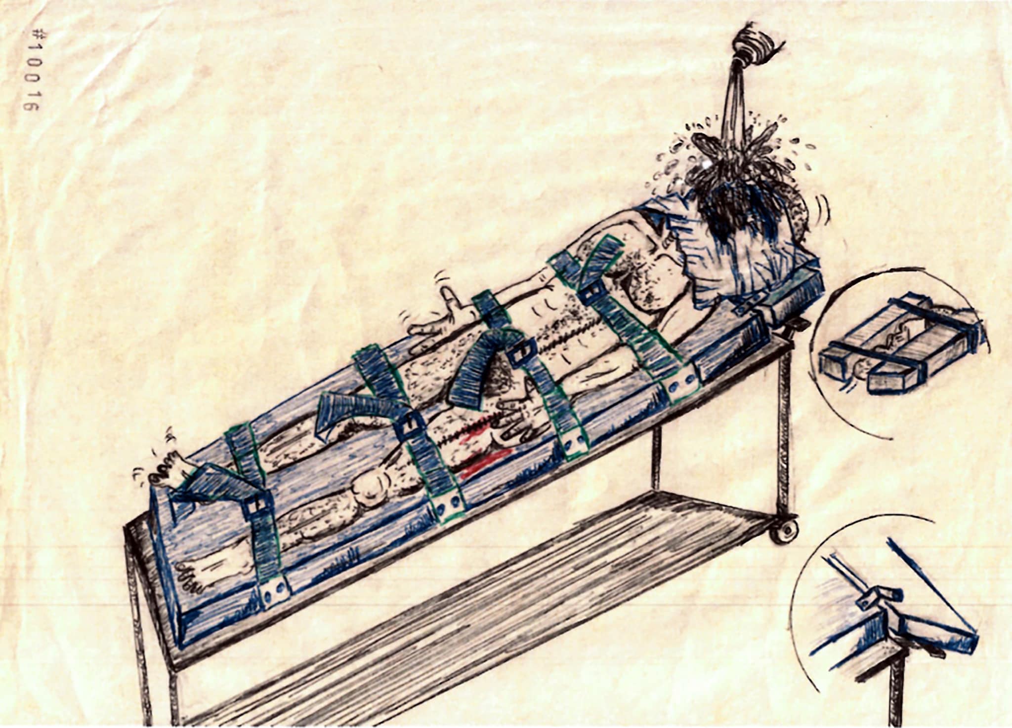 Waterboarding Walling Sleep Deprivation Prisoners Sketches Show Cia Torture At Black Sites