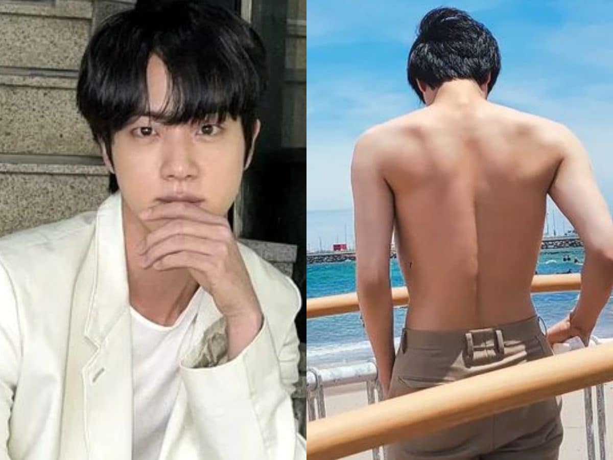 Bts Jin Breaks The Internet With His Shirtless Pics Flaunts His Tattoo J Hope Screams