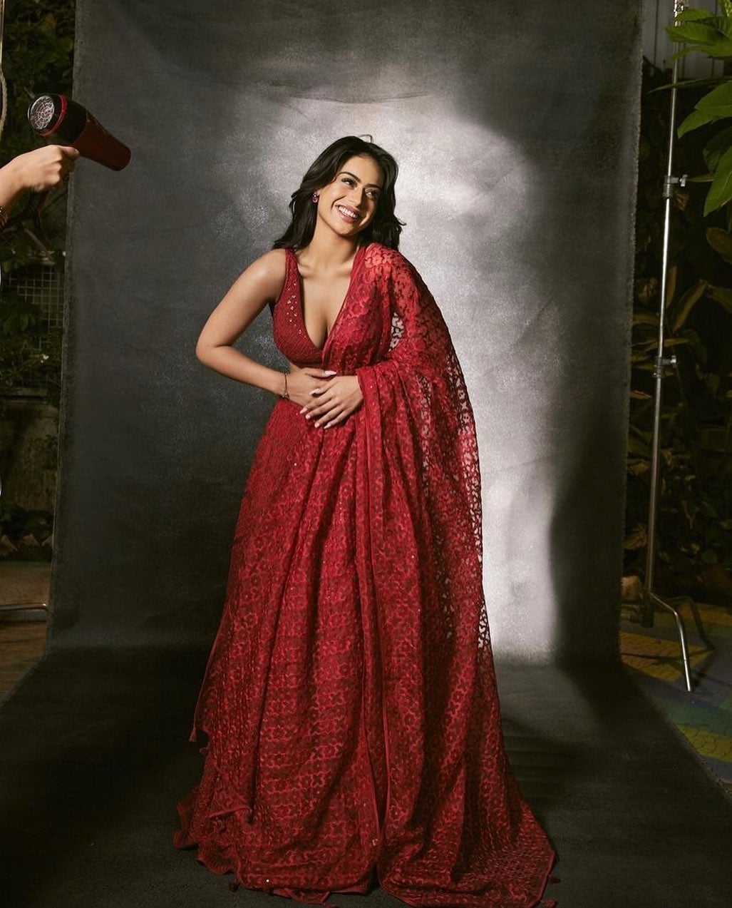 Nysa Devgn Looks Spellbinding In Red Lehenga With Deep Neck Choli