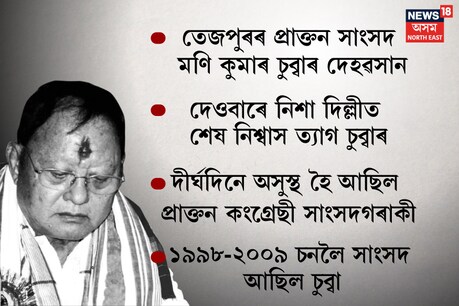 প্ৰাক্তন কংগ্ৰেছী সাংসদ মণি কুমাৰ চুব্বাৰ দেহাৱসান প্ৰাক্তন কংগ্ৰেছী সাংসদ মণি কুমাৰ চুব্বাৰ দেহাৱসান