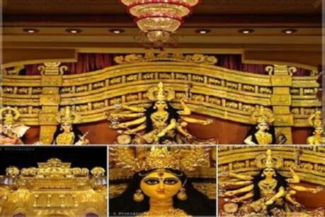 ৫০ কেজি সোণেৰে নিৰ্মাণ কৰিলে দুৰ্গা প্ৰতিমা, খৰচ ২০ কোটি টকা! ৫০ কেজি সোণেৰে নিৰ্মাণ কৰিলে দুৰ্গা প্ৰতিমা, খৰচ ২০ কোটি টকা!