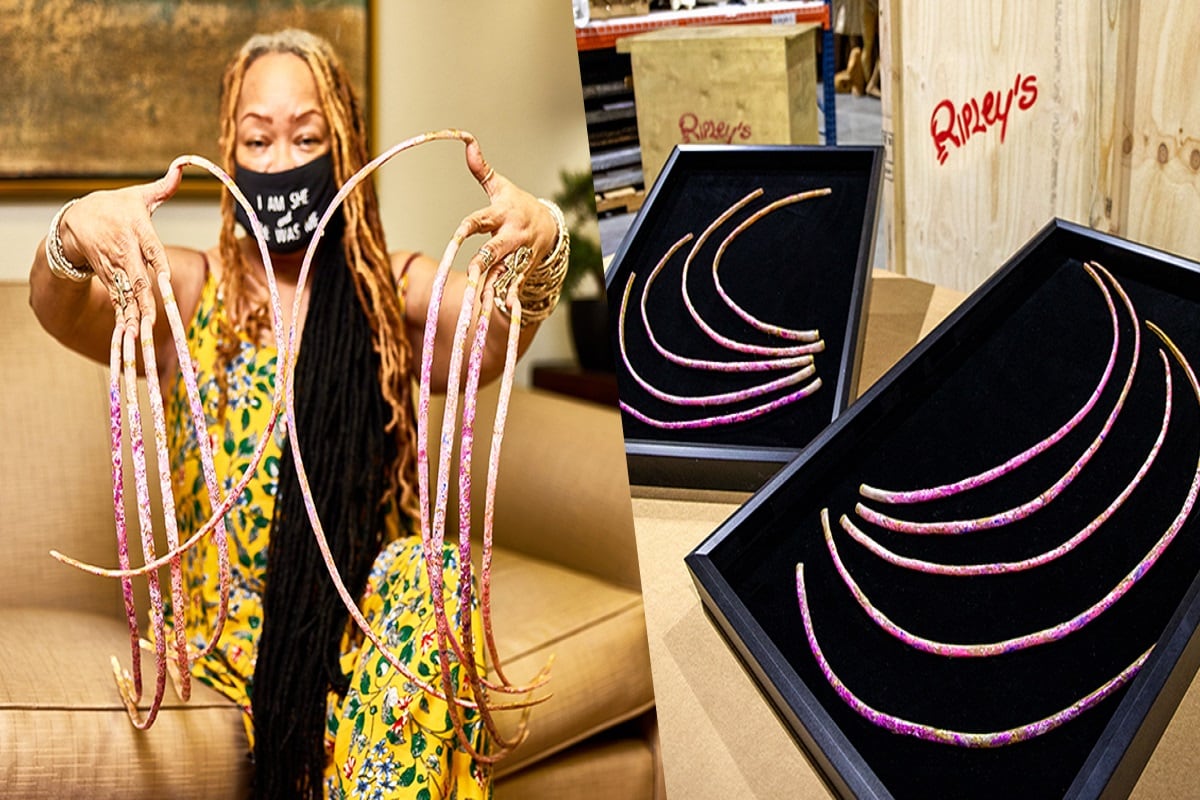  অনন্য এক ৰেকৰ্ড গঢ়িছিল তেওঁ! পৃথিৱীৰ দীৰ্ঘতম নখৰ অধিকাৰী আয়ানা উইলিয়ামছে। ৩০ বছৰৰ পিছত কাটিলে নখ। আমেৰিকাৰ টেক্সাচৰ এইগৰাকী মহিলায়ে শেষবাৰলৈ নখ কাটিছিল ১৯৯০ চনত।  তাৰ পিছত কেৱল বাঢ়িয়েই গৈছিল হাতৰ নখ!