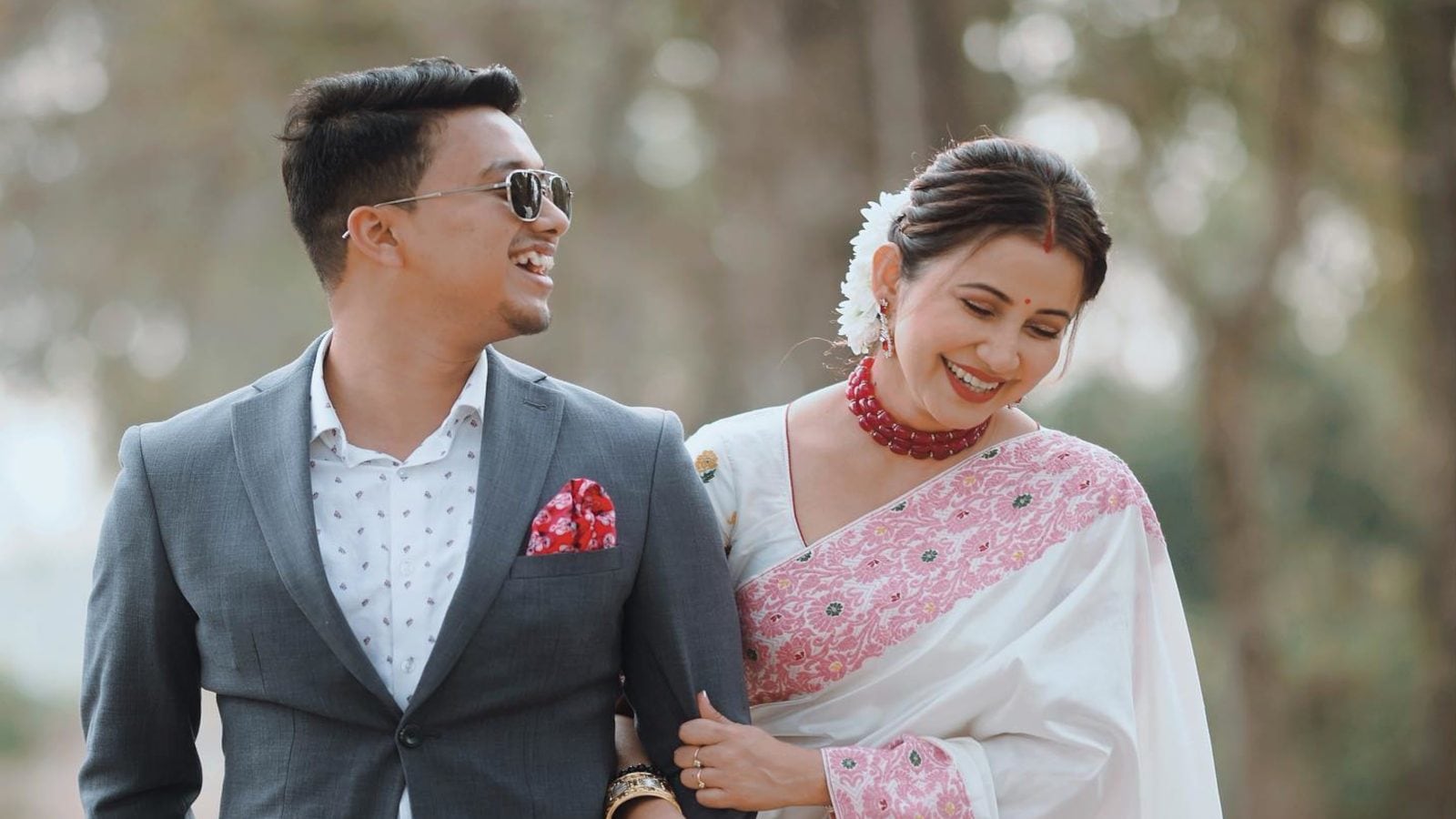 barsha rani bishaya and bhaskar baruah celebrated thier first marriage ...