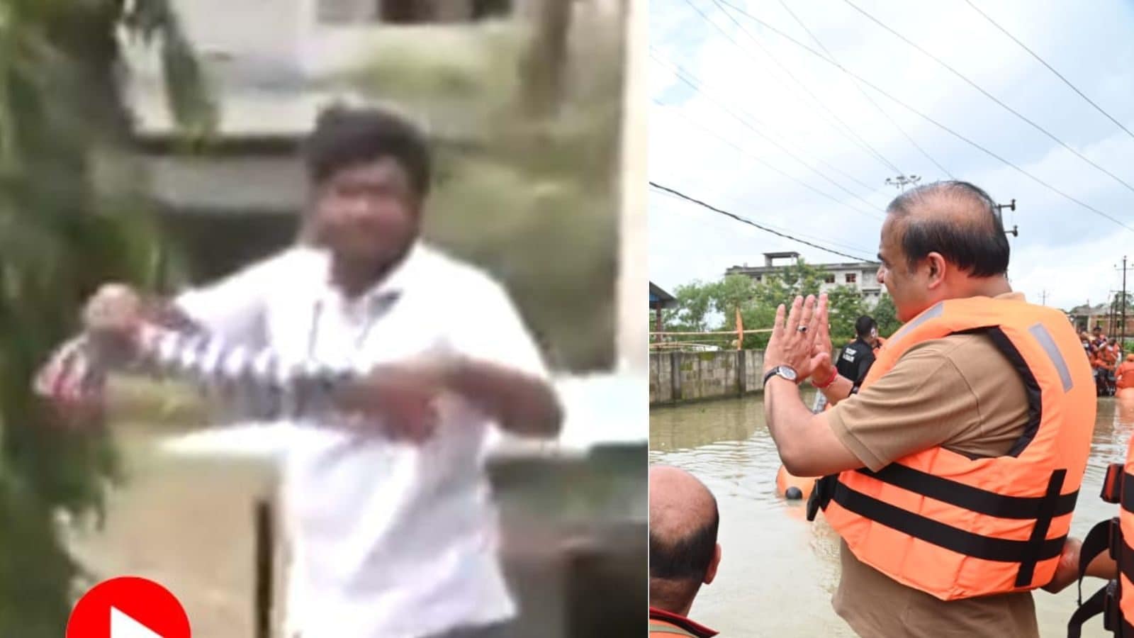 A Young Boy greet CM himanta biswa Sarma while he inspected flood-affected  area of ​​Silchar FGN News | FGN News