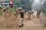 হাফলঙত ৰাজপথ মেৰামতিত নামিল ৫ম অসম আৰক্ষী বেটেলিয়ানৰ জোৱান