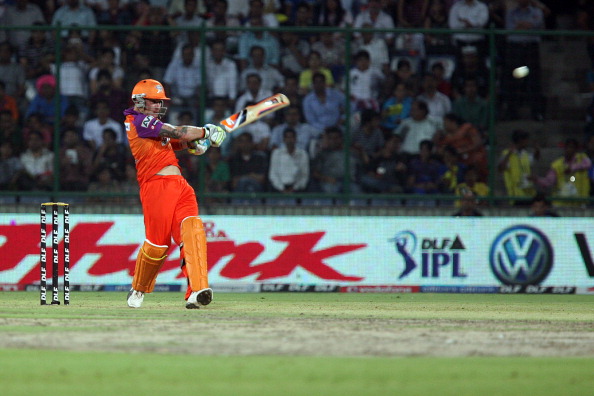 NEW DELHI, INDIA - MAY 02: Kochi Tuskers Kerala's Brendon McCullum plays a shot during the IPL Twenty20 match between Kochi Tuskers and Delhi Daredevils at Ferozeshah Kotla on May 02, 2011. (Photo by Naveen Jora/India Today Group/Getty Images)