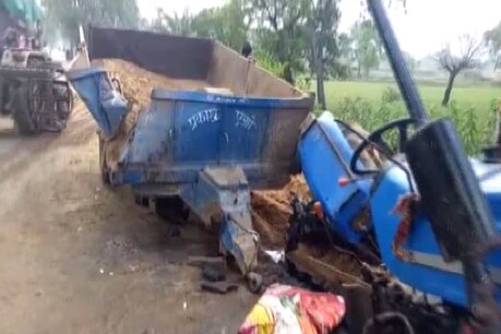 ट्रक और ट्र्रैक्टर की जबरदस्त टक्कर में 6 लोग गंभीर रूप से घायल