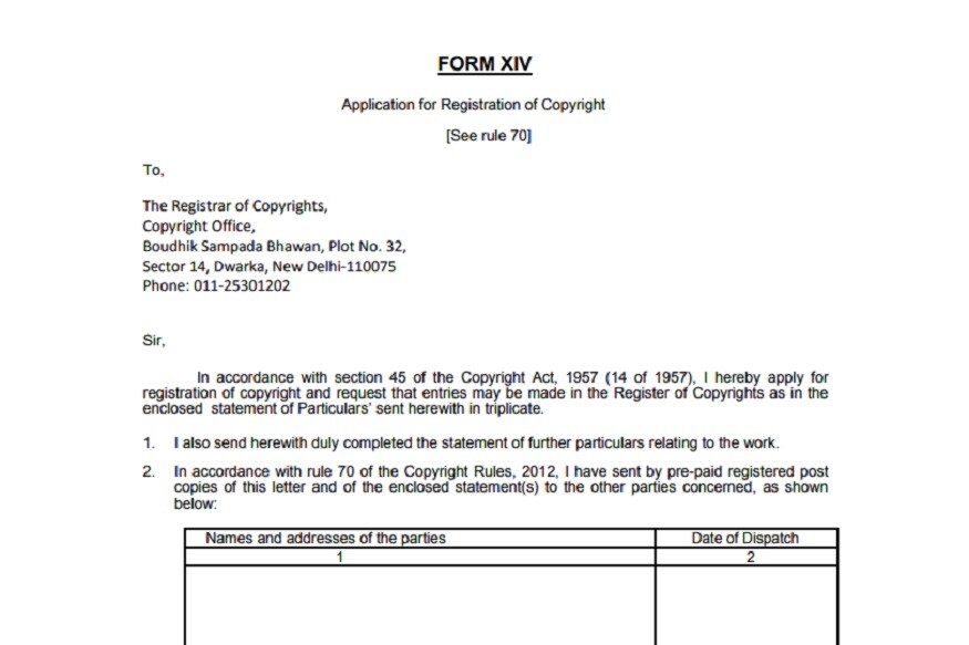 copyright form