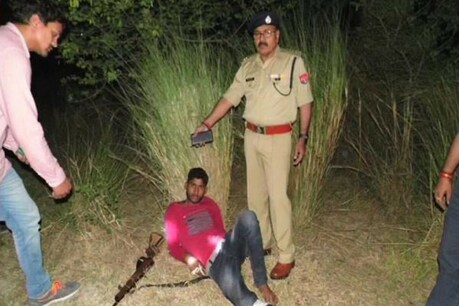 मुठभेड़ के दौरान घायल बदमाश की फोटो.