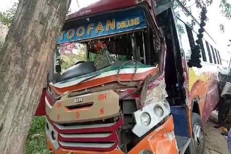 शेखपुरा में हादसे का शिकार हुई बस