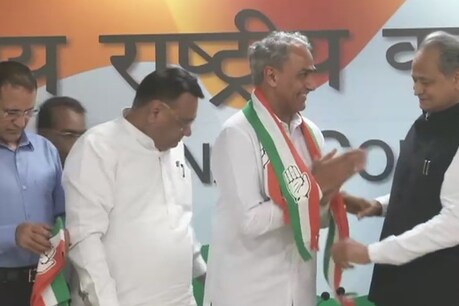 अशोक गहलोत और सचिन पायलट की मौजूदगी में कांग्रेस में शामिल हुए हरीश मीना