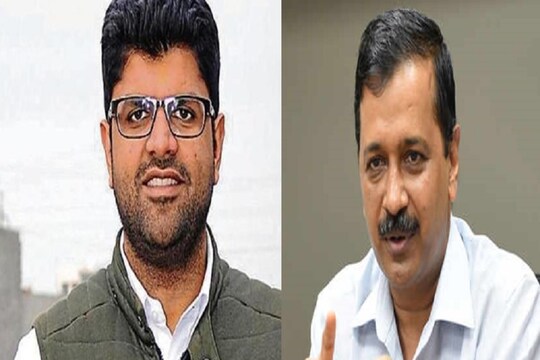 दुष्यंत चौटाला और अरविंद केजरीवाल (फाइल फोटो)