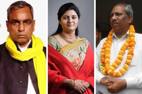 (बाएं से) ओम प्रकाश राजभर, अनुप्रिया पटेल और संजय निषाद