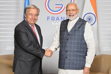 G-7 समिट में यूएन महासचिव से मिले PM मोदी