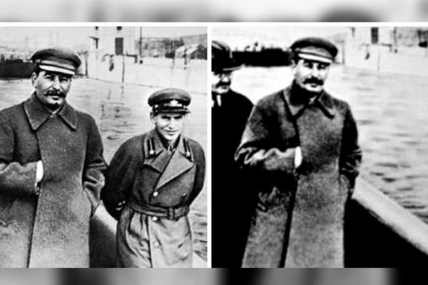 इस तस्वीर में स्टालिन के साथ निकोलाई येझोव स्टालिन के साथ दिख रहे हैं. ये मास्को कैनाल के शुभारंभ की तस्वीर है. लेकिन कुछ सालों बाद जब निकोलाई सत्ता से बेदखल किए गए तो तस्वीरों से भी गायब हो गए.
