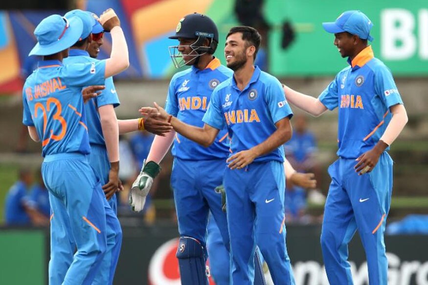 india U19 cricket team india under 19 score, under 19 cricket world cup, india vs japan u19 score, under 19 world cup score, ravi bishnoi wickets, kartik tyagi wicket, akash singh wicket, इंडिया अंडर 19 क्रिकेट टीम, अंडर 19 क्रिकेट वर्ल्ड कप, इंडिया अंडर 19 स्कोर, अंडर 19 वर्ल्ड कप स्कोर