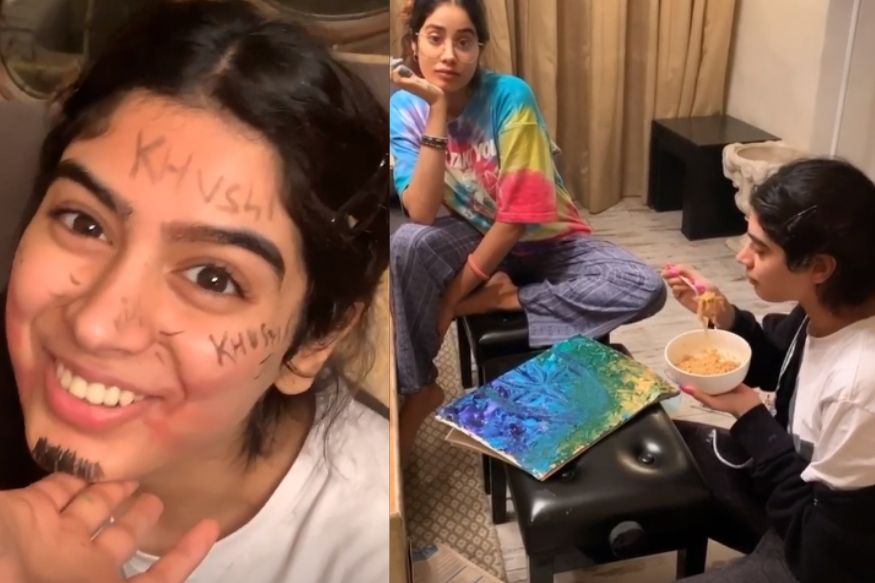 Janhvi Kapoor, Khushi Kapoor, Janhavi Kapoor Sister Khushi Kapoor, Janhvi Kapoor Khushi Kapoor expresses state of mind, Coronavirus, खुशी कपूर, जान्हवी कपूर, खुशी कपूर कोरोना वायरस, Coronavirus Lockdown, Khushi Kapoor Painted her Face