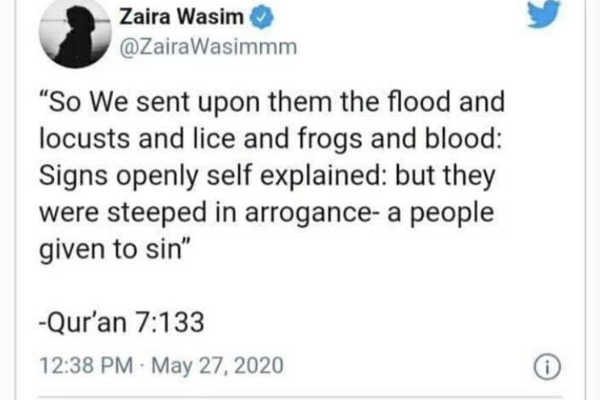 Zaira Wasim, Zaira Wasim twitter, Zaira Wasim Tweet, Zaira Wasim Delete Social Media Account, Zaira Wasim Instagram, Bollywood, Entertainment, जायरा वसीम, जायरा वसीम ट्रोल, जायरा वसीम ने डिलीट किया ट्विटर अकाउंट, जायरा वसीम बबीता फोगाट, Zaira Wasim Trolled, Babita Kumari, Babita Phogat, Bollywood News, Zaira Wasim Films, Zaira Wasim Leave Bollywood