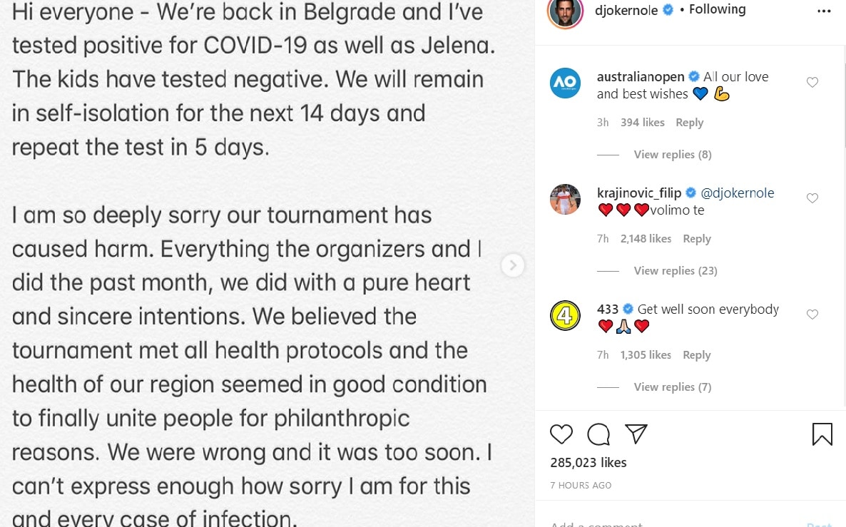 novak djokovic, tennis. novak djokovic wife, coronavirus, covid19. tennis, sports news, नोवाक जोकोविच, टेनिस, नोवाक जोकोविच टेनिस, स्पोर्ट्स न्यूज, कोविड 19, कोरोना वायरस