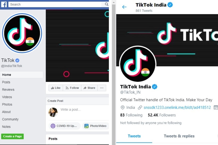 twitter और facebook की फोटो में भारत का झंडा.