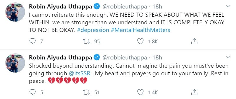 sushanth singh rajput sushanth singh sushant singh rajput twitter RIP Sushant Singh Rajput sushant suicide sushant singh rajput family sushant singh family sushant singh rajput news sushant singh news sushant singh rajput death date, robin uthappa,mental health matters, सुशांत सिंह राजपूत, सुसाइड, सुशांत सिंह राजपूत, क्रिकेट, स्पोर्ट्स न्यूज