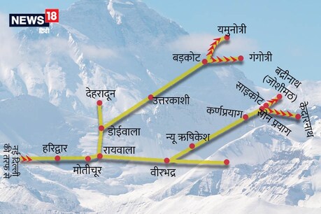 दिल्ली से गंगोत्री ट्रेन से पहुंचना होगा आसान, नक्शे में देखें- ऐसे बिछेगी रेल लाइन