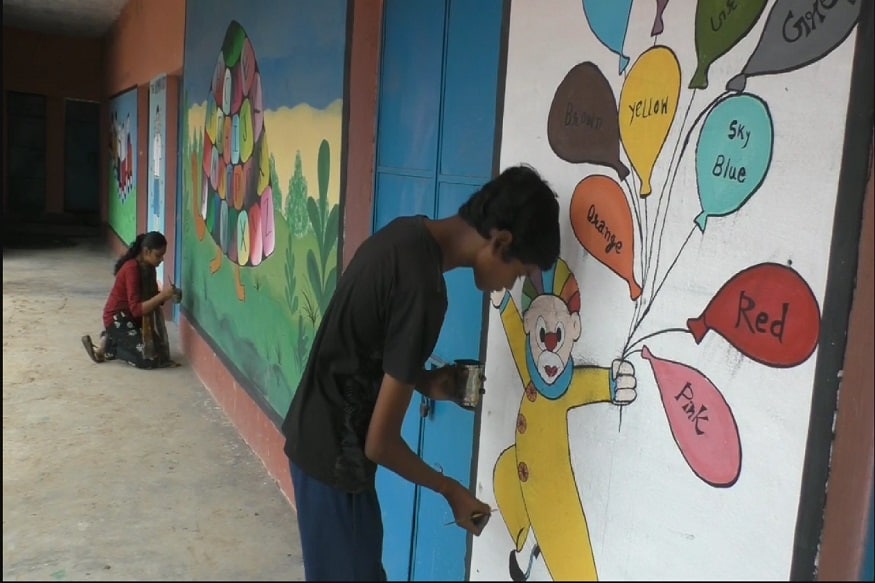 Bihar, Government School, School Children, Painting, Private school