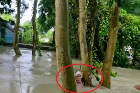 बिहार: पानी की तेज धार में डूब रहे बुजुर्ग का DM और SP ने खुद किया रेस्क्यू, देखें वीडियो