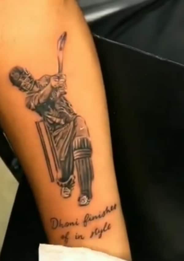 Keep Calm & Believe In Dhoni - This is #Sakshi_Dhoni's tattoo 😍 😍 . She  written 