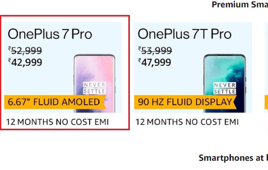 OnePlus 7 Pro को 10,000 रुपये कम में उपलब्ध कराया जा रहा है. (Photo: Amazon.in)