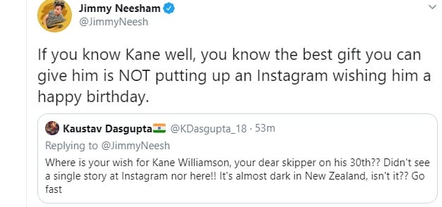 jimmy neesham, Kane Williamson, happy birthday williamson, cricket, sports news, जिम्मी नीशाम, केन विलियमसन, क्रिकेट, स्पोर्ट्स न्यूज