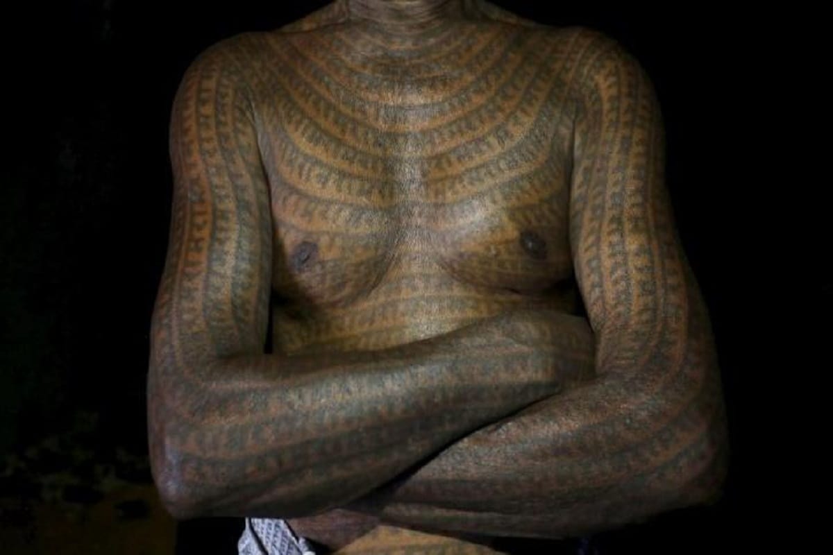 Ramnami community, tattoo, Ram, body, भगवान राम, रामनामी समुदाय, शरीर, 'राम' नाम टैटू, lifestyle, religion, गणेश चुतुर्थी, Lord rama, Lord ganesha