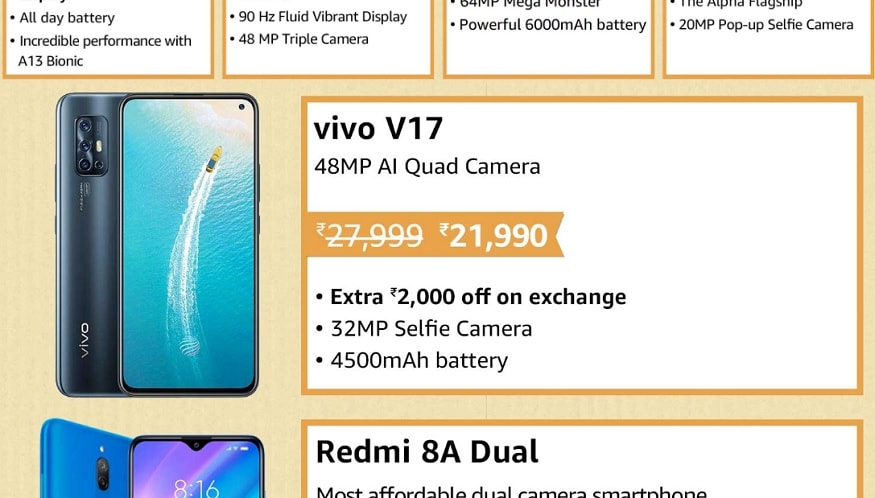 Vivo V17 6,009 रुपये सस्ते में मिल रहा है.