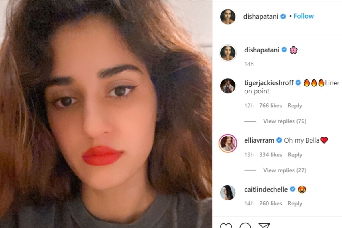 Disha Patani, Tiger Shroff, Disha Patani red lipstick Photo, Tiger Shroff Comment On Disha Patani, दिशा पाटनी, टाइगर श्रॉफ, रेड लिपस्टिक में दिशा पाटनी की फोटो, Bollywood News, entertainment, Social Media, Tiger Shroff Disha Patani News, Bollywood news in Hindi