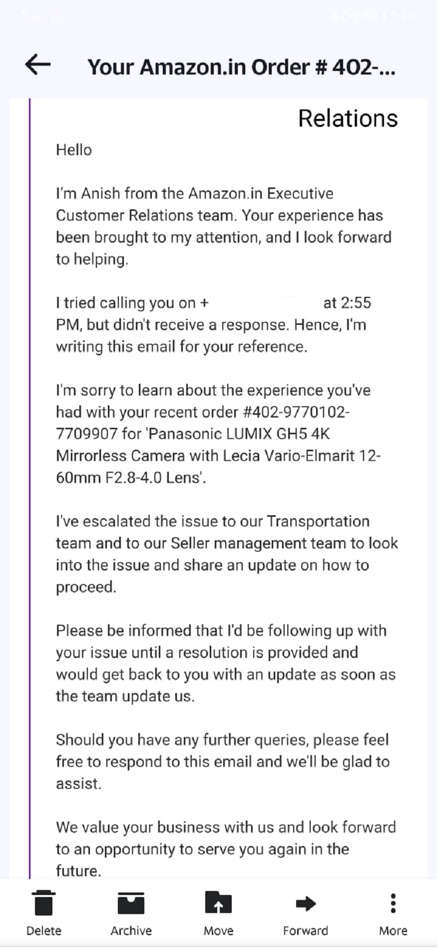 amazon order