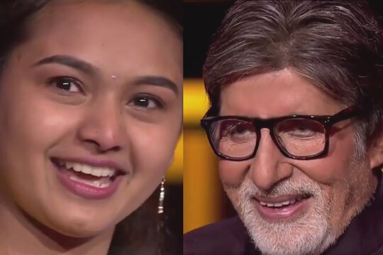 कोमल टुकडिया और शो के होस्ट अमिताभ बच्चन. 