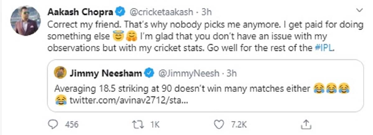 James Neesham Aakash Chopra Twitter