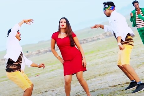 नीलम गिरी के साथ ठुमके लगाते हुए नजर आए अंकुश राजा (Video Grab Youtube)