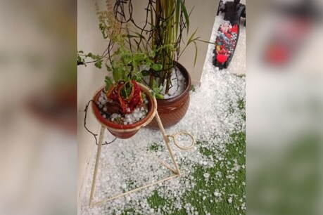 राजधानी जयपुर में रविवार को आये मौसम के बदलाव के बाद शहर समेत आसपास के इलाकों में जबर्दस्त ओले गिरे थे.