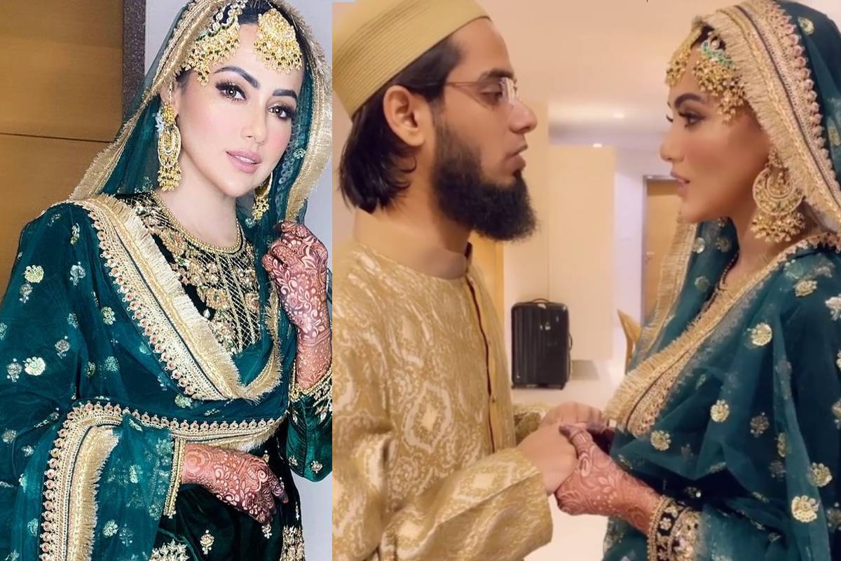 सना खान ने कुछ इस अंदाज में उतारी अपने पति की नजर, सामने आया Latest Video | Sana Khan feels blessed and happy shares fresh post wedding Photos and Video noddv– News18
