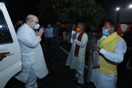 शाह ने अपने स्वागत के लिए उमड़े कार्यकर्ताओं और आम लोगों को उनके प्यार और समर्थन के लिए शुक्रिया भी कहा (Photo- Twitter/@amitshah)
