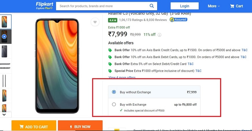 Flipkart पर मिलने वाले ऑफर को सिर्फ 4 नवंबर तक पाया जा सकता है.