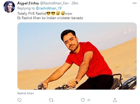 वहीं एक फैन ने कहा कि कल्पना करो कि एक टीम में इतने सारे राशिद हो. तो दूसरे फैन ने कहा कि ऐसा होने पर 20 ओवर राशिद फेकेंगे और सामने वाली टीम का स्कोर ज्यादा से ज्यादा 80 रन होगा.
