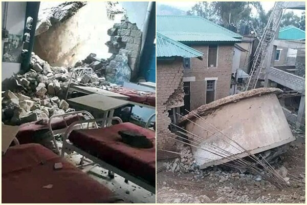 PHOTOS: हिमाचल में सरकाघाट अस्पताल के कोविड वॉर्ड पर गिरा पानी का विशाल टैंक