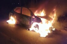 PHOTOS: अंबाला-चंडीगढ़ हाइवे पर होंडा अमेज कार में हुआ ब्लास्ट, बाल-बाल बचा चालक