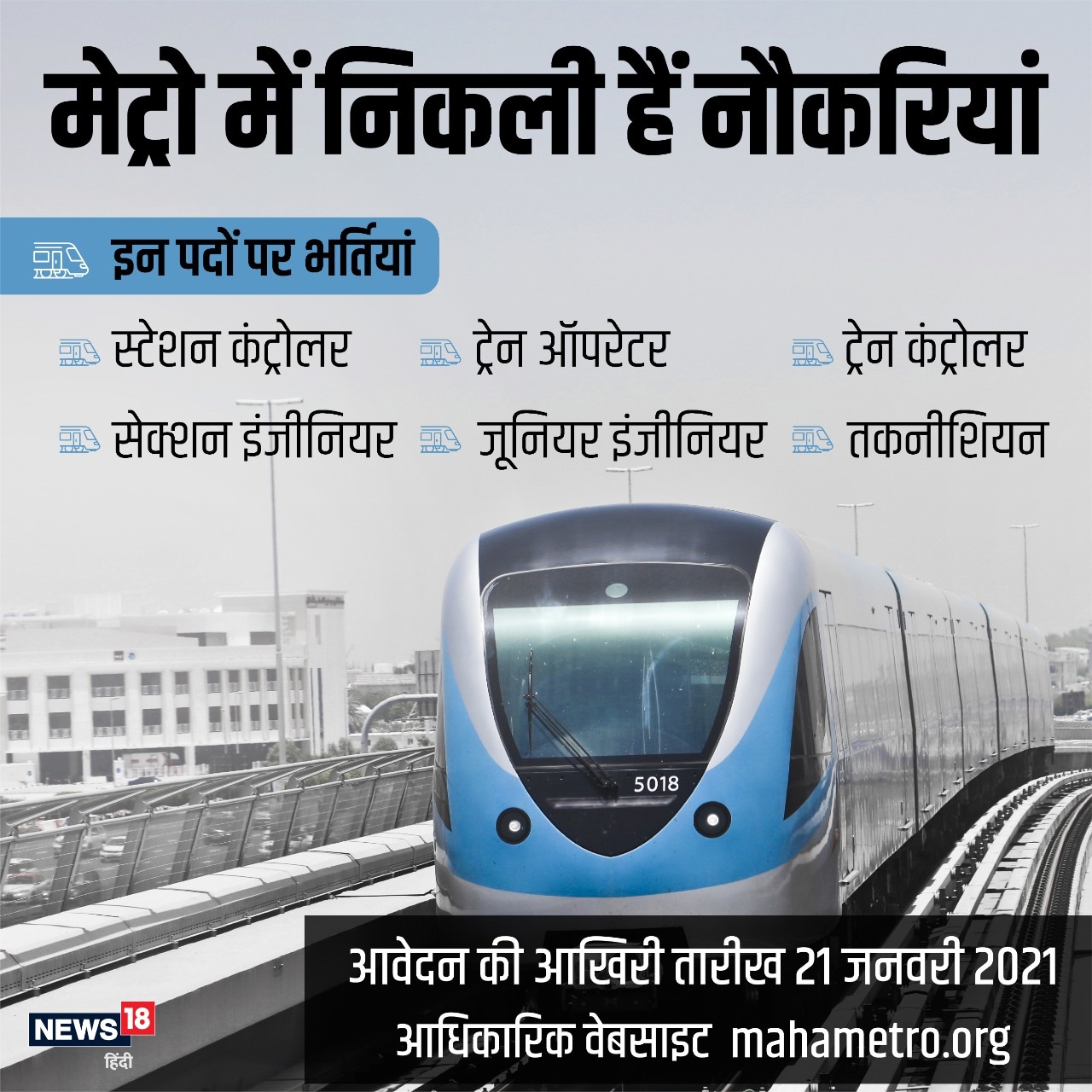 Metro rail vacancies