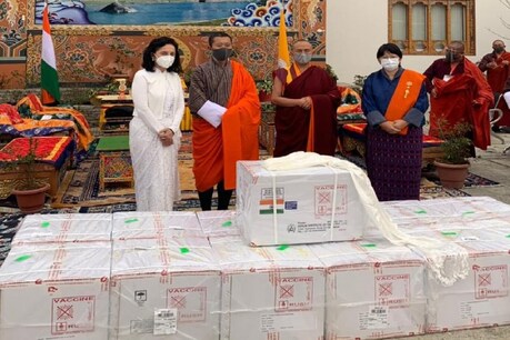 भूटान पहुंची वैक्सीन की पहली खेप (Photo-ANI)