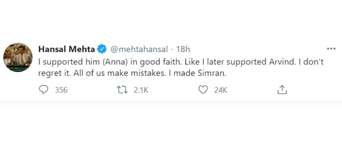 hansal mehta, anna hazare