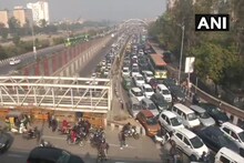 बॉर्डर पर दिल्ली पुलिस की बैरीकेडिंग, गाजियाबाद के कई इलाकों में लगा भीषण जाम