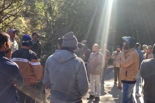 PHOTOS: अब नैनीताल में चिपको आंदोलन... रोपवे के लिए संरक्षइत वन क्षेत्र में पेड़ों के कटान का विरोध